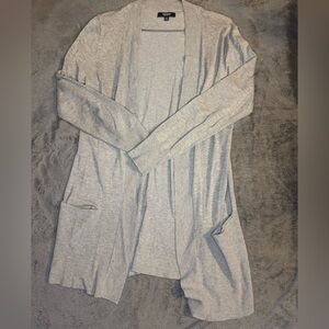 Women's Gray Open Front Cardigan Sweater